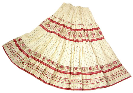 Provence tiered skirt, long (Vence. grenadine) - Click Image to Close
